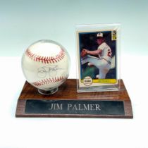 MLB Hall of Famer Jim Palmer Baseball Card & Signed Ball