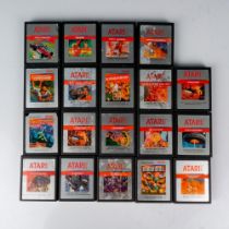 19 Assorted Atari 2600 Silver Label Video Game Cartridges