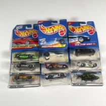 9pc Hot Wheels Toy Cars, Variety Set