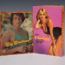 2pc Vintage Jigsaw Puzzles, Sly Stallone and Suzanne Somers