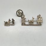 3pc Peruvian Silver Pins + Earring