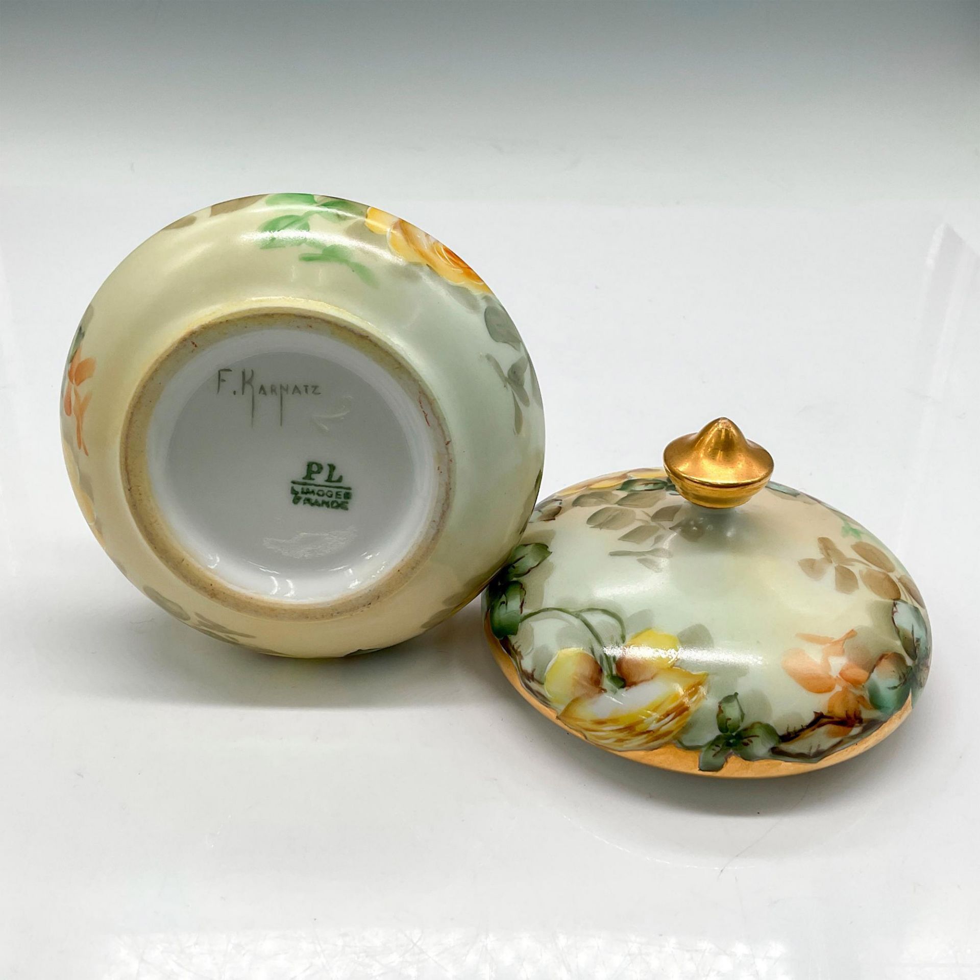 PL Limoges Porcelain Lidded Powder Bowl - Image 3 of 3