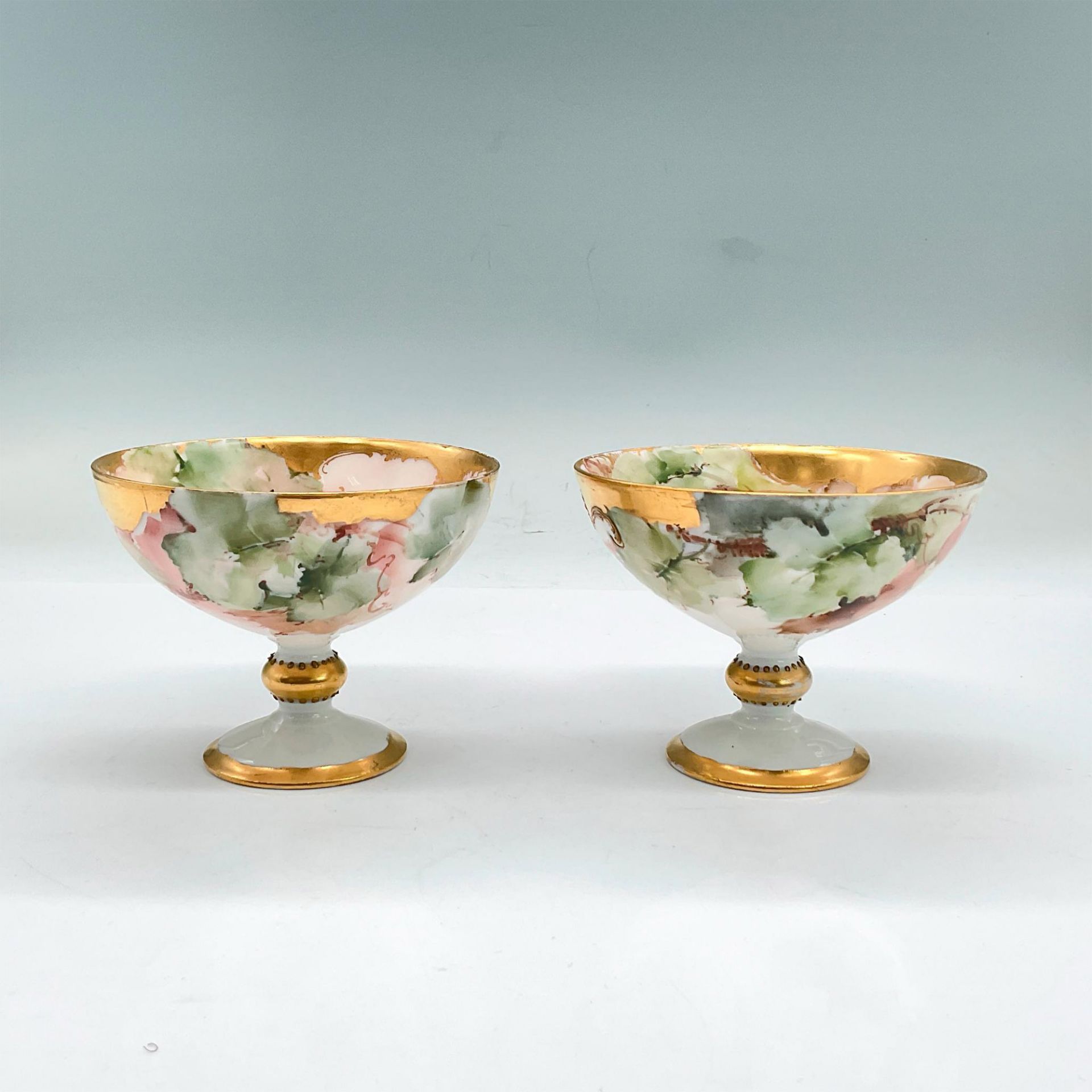 3pc W.G. & Co. Limoges Porcelain Bowl Grapes + 2 Cups - Image 4 of 9