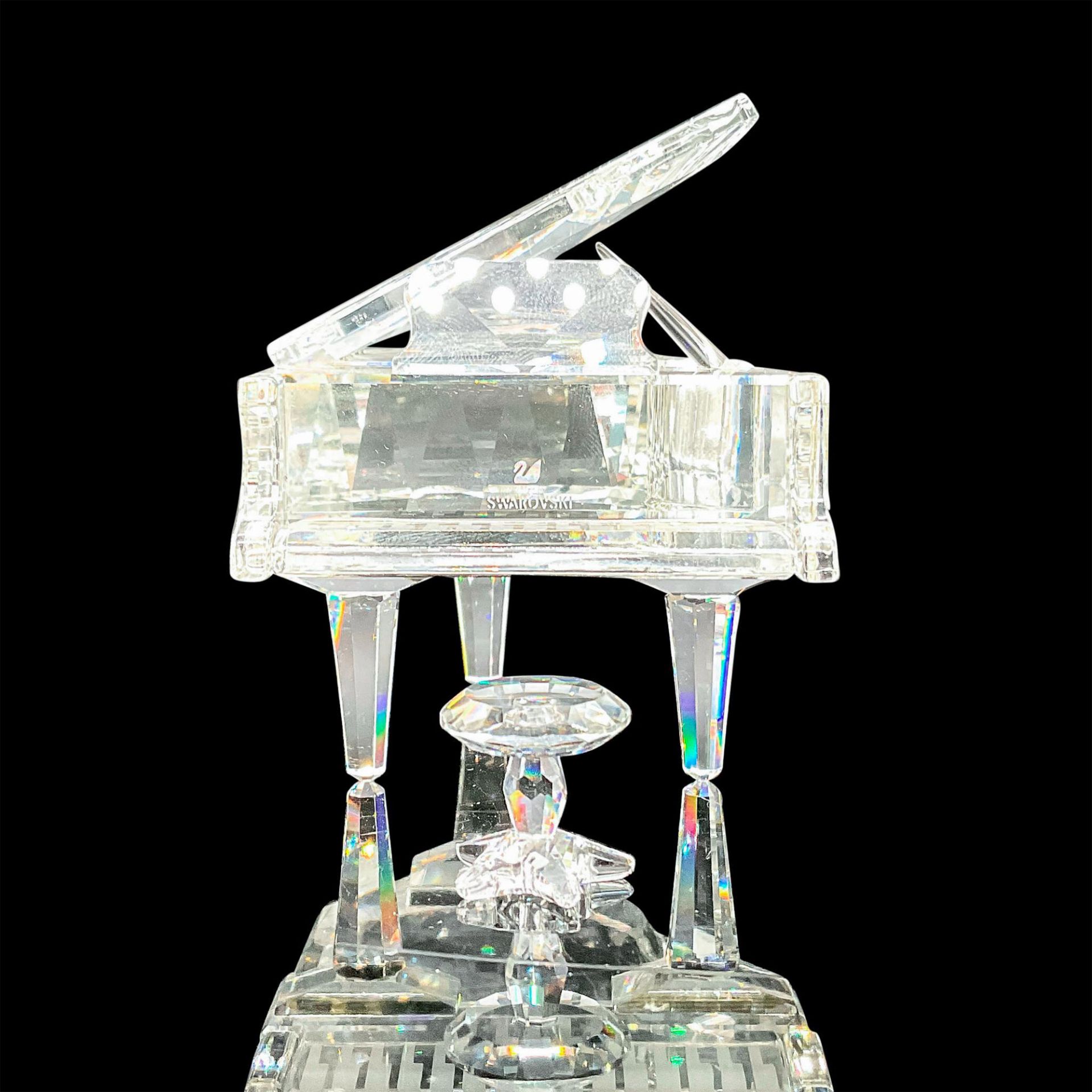 Swarovski Silver Crystal Figurine, Grand Piano with Stool