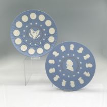 2pc Wedgwood Jasperware American Bicentennial Independence Plates