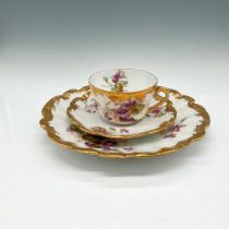 3pc Coronet Limoges Porcelain Trio Tea Set