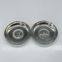Pair of 900 Silver Italian L500 Coin Dish