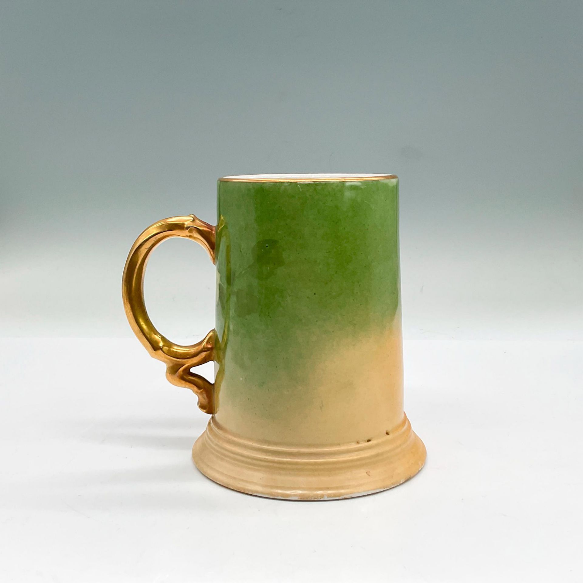 2pc W G & Co Limoges Porcelain Vase + Mug, Pink Roses - Image 6 of 7
