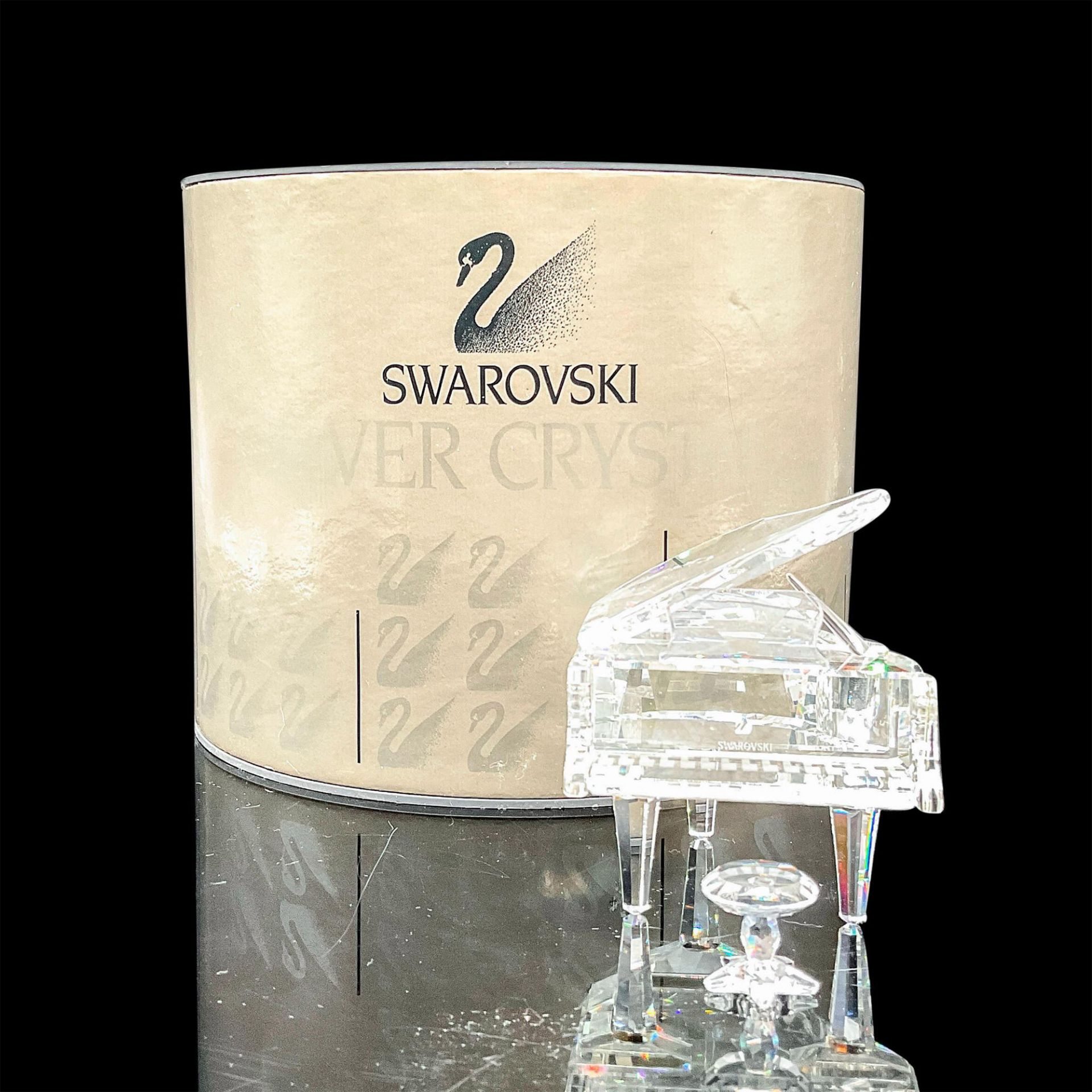 Swarovski Silver Crystal Figurine, Grand Piano with Stool - Image 2 of 4