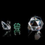 3pc Swarovski Crystal Figurines + Paperweight