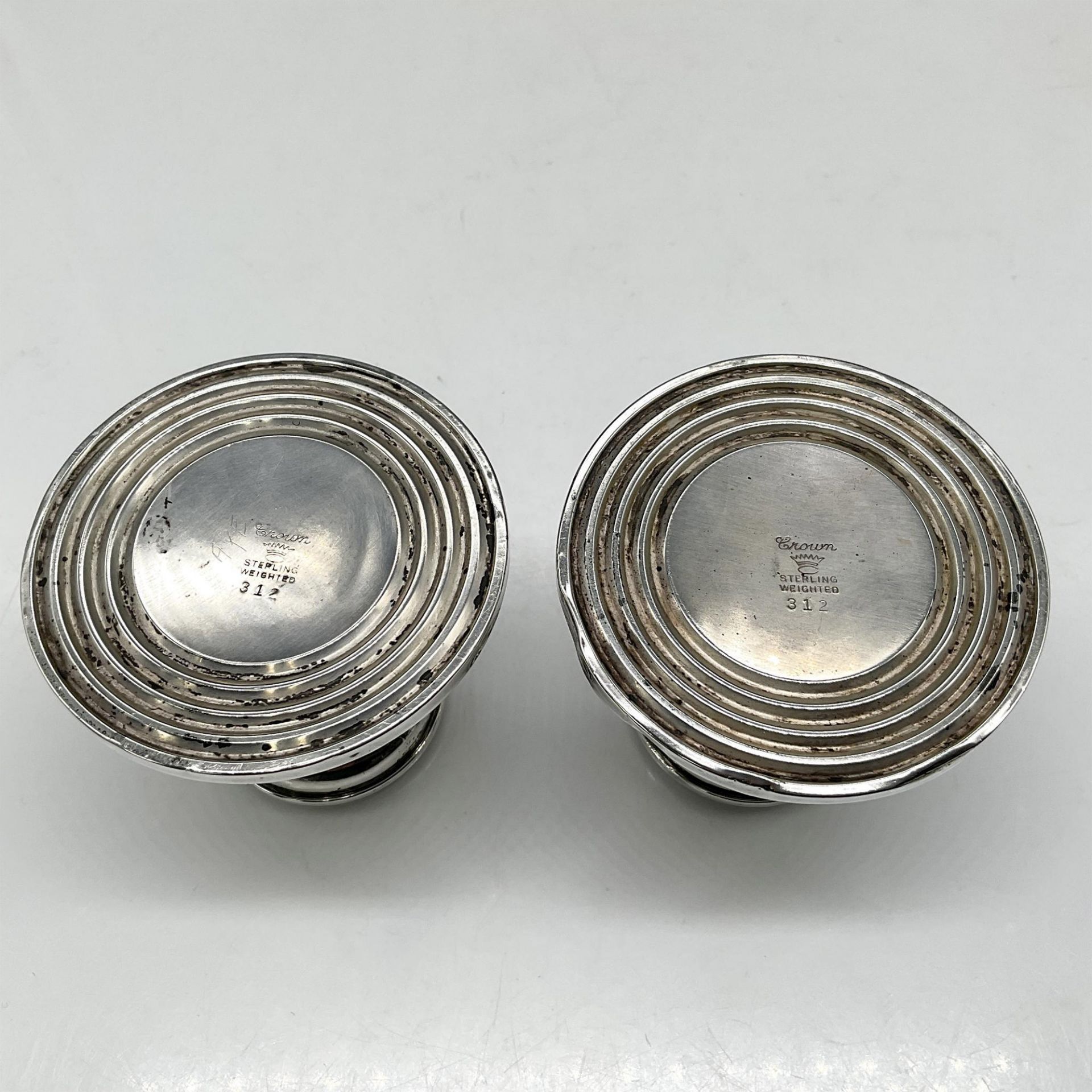 Pair of Crown Weighted Sterling Silver Candle Holders - Image 3 of 3