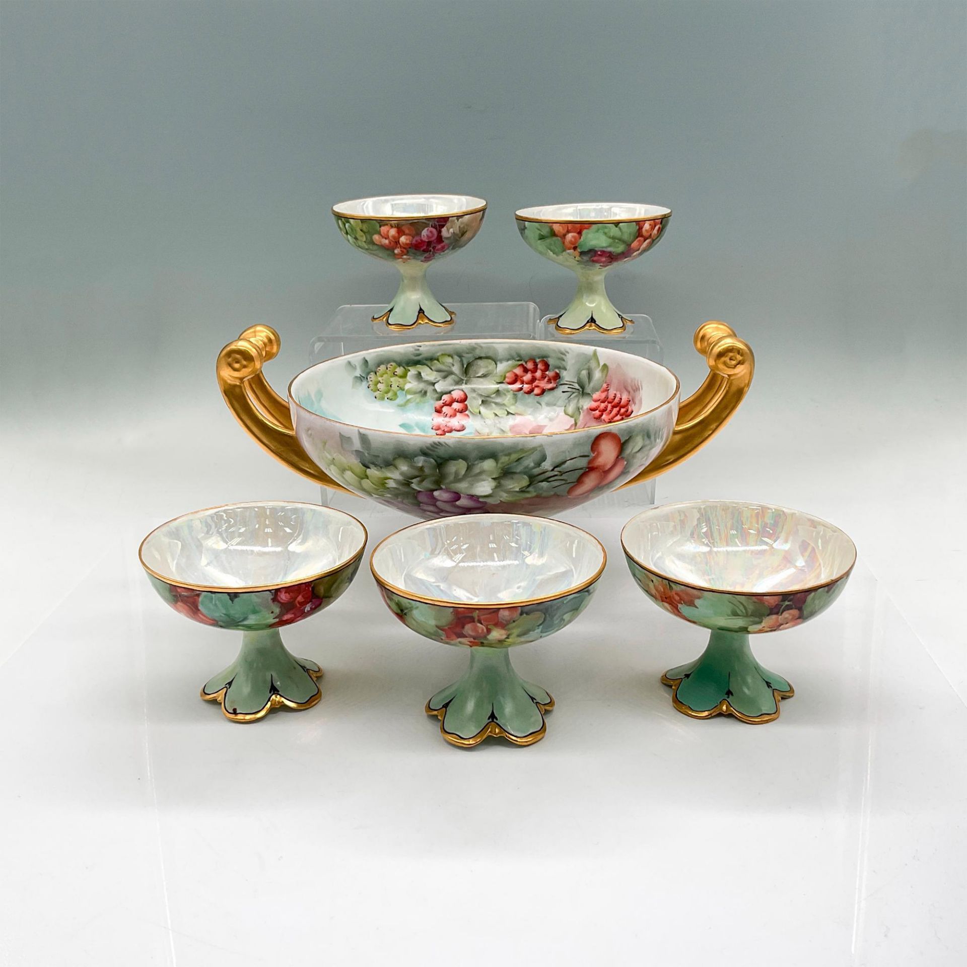 6pc Hutschenreuther Decorative Porcelain Bowl + 5 Cups