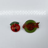 2pc Vintage Coca-Cola Advertising Lapel Pins