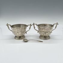 3pc Silver Sugar Cups & Spoon