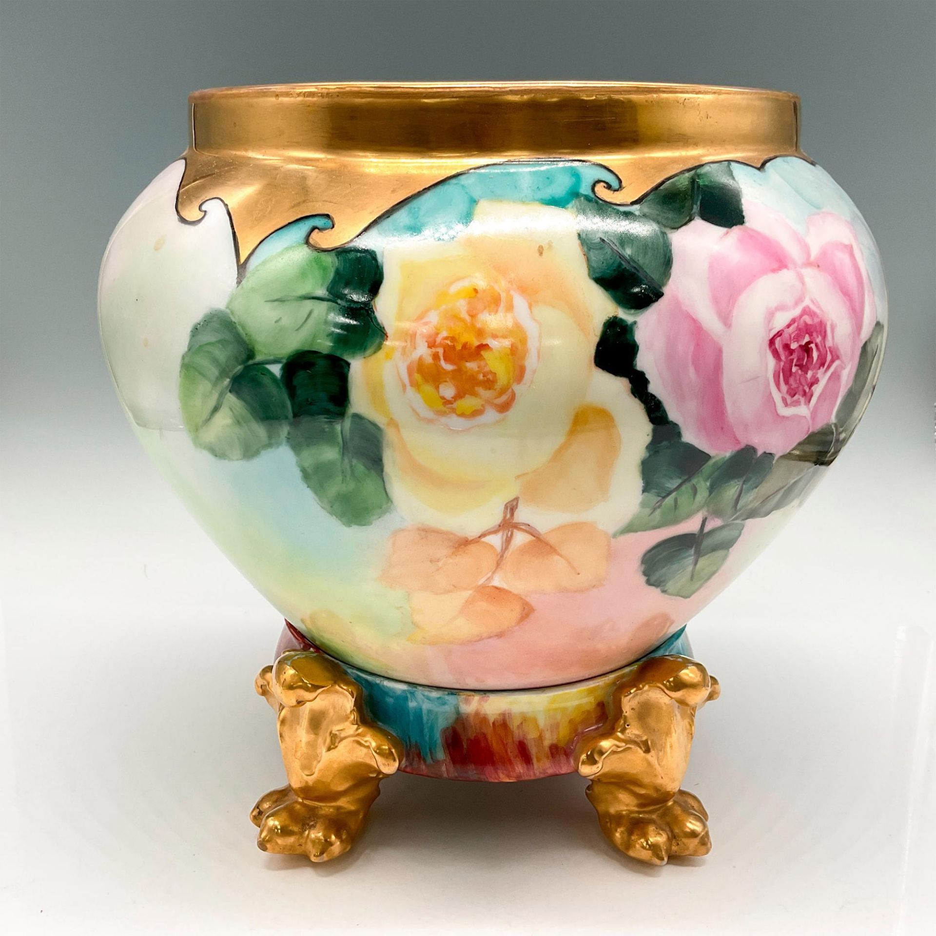 D&C Limoges Porcelain Jardiniere + Stand - Image 2 of 3