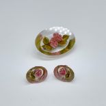 3pc Vintage Lucite Embedded Flower Jewelry