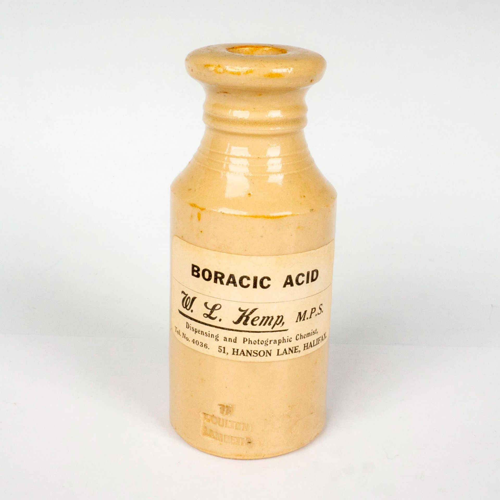 Doulton Lambeth Stoneware Boric Acid Bottle