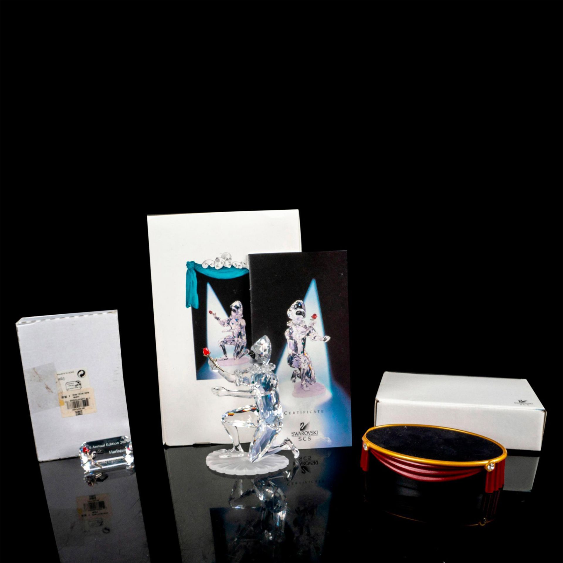 Harlequin Swarovski Crystal Figurine w/ Plaque and Base - Image 4 of 4