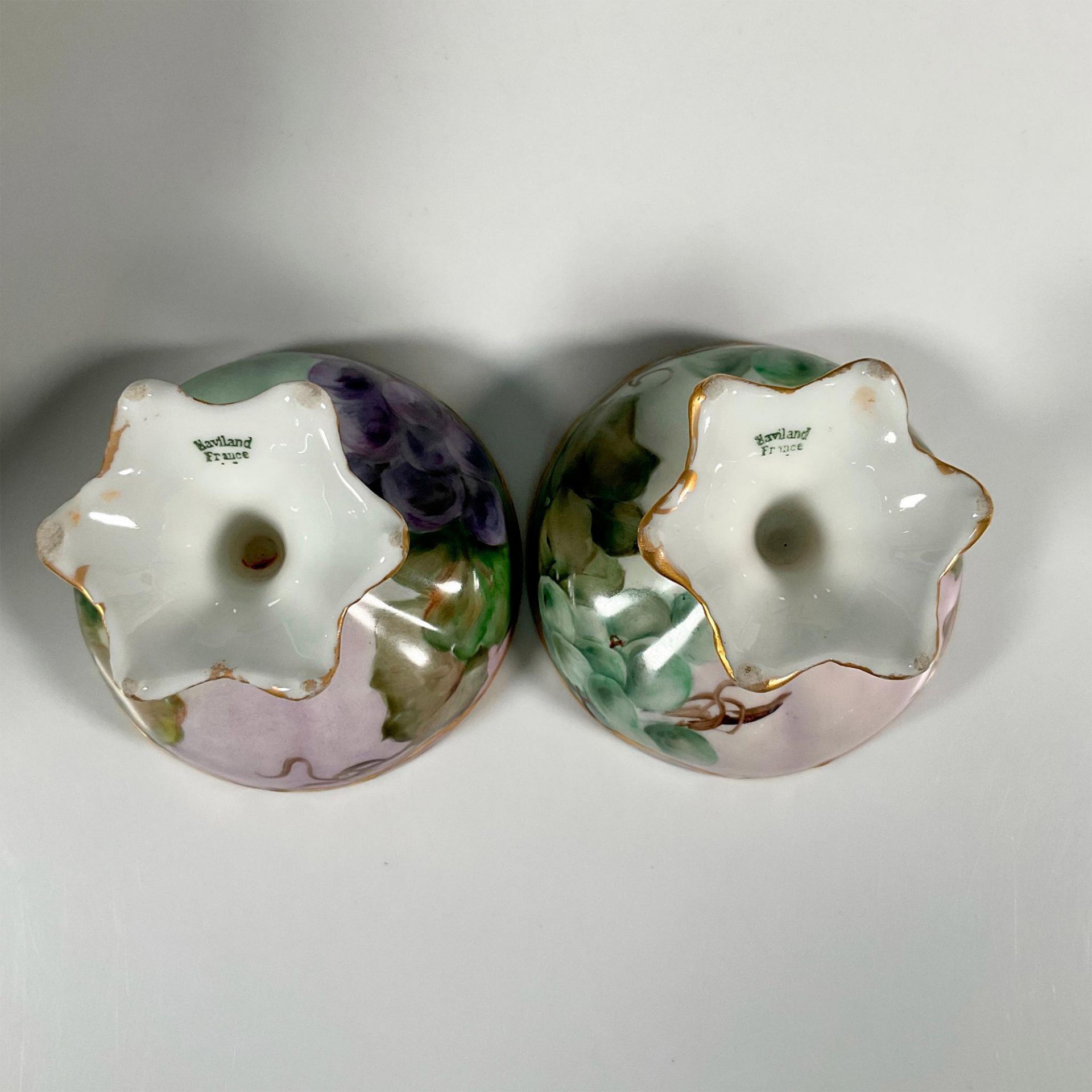 11pc Tressemanes Vogt Limoges Porcelain Bowl and Cups, Grape - Image 12 of 15