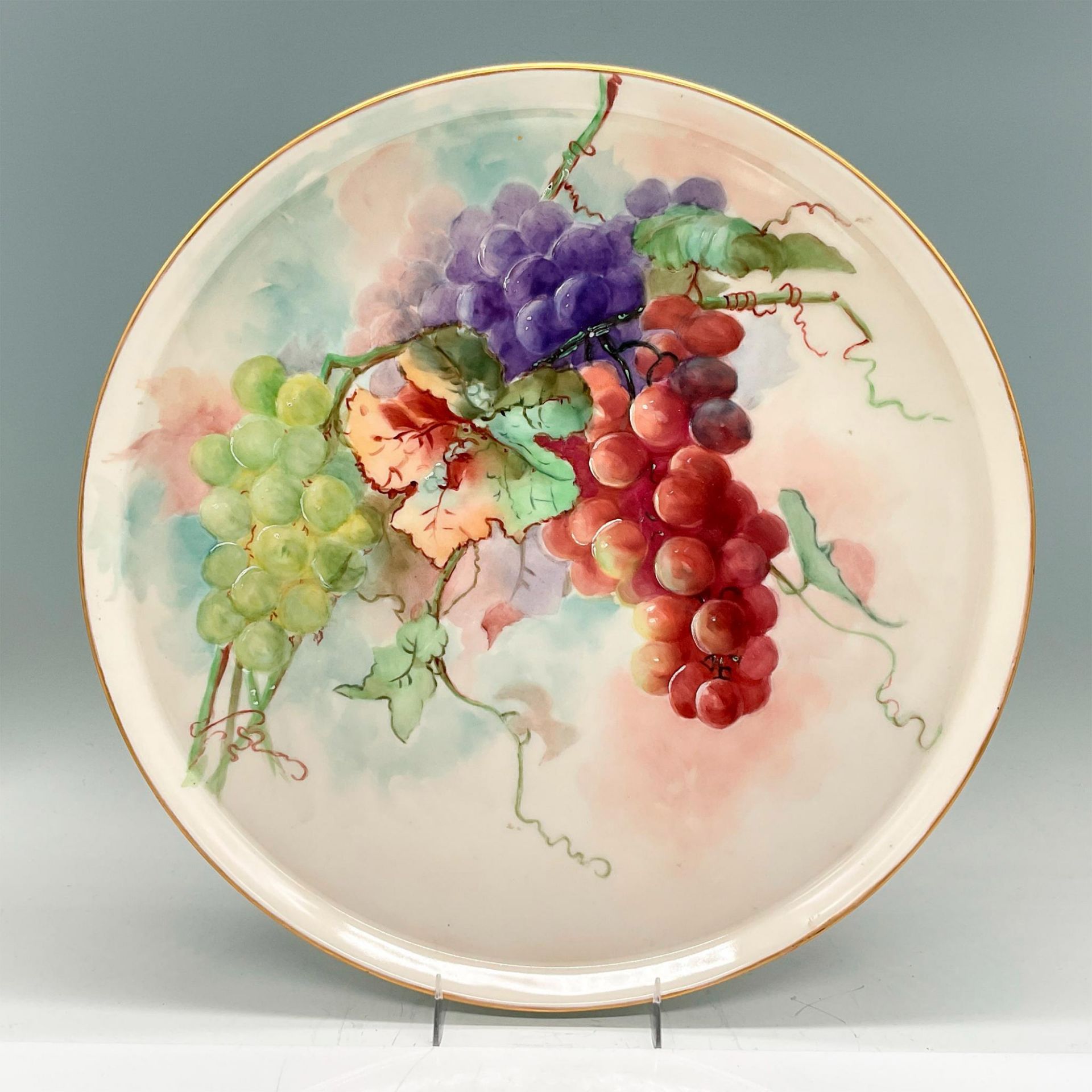 2pc W.G. & Co. Limoges Porcelain Tray and Pitcher, Grapes - Image 2 of 6