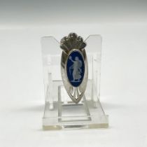 Wedgwood Blue Jasperware Sterling Dress Clip