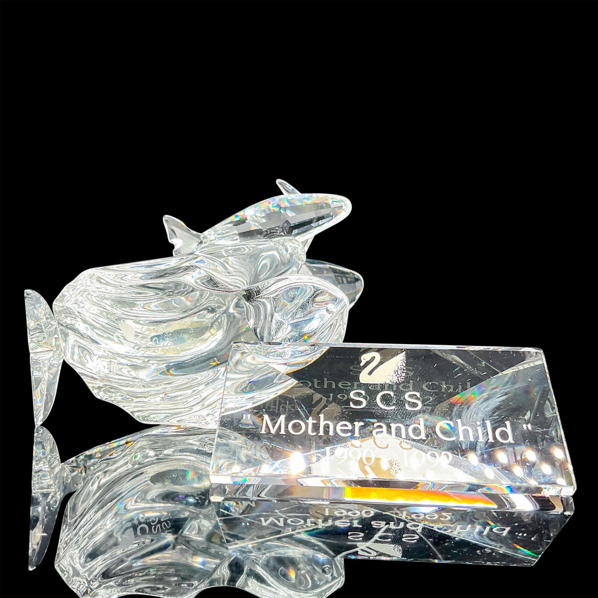2pc Swarovski Crystal Figurine + Plaque, Care For Me - Image 4 of 4