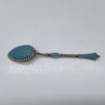 David Andersen Norway Silver and Enamel Demitasse Spoon