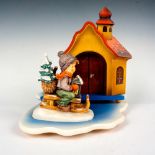 2pc Goebel Hummel Figurine, Riding Into Christmas HUM 396