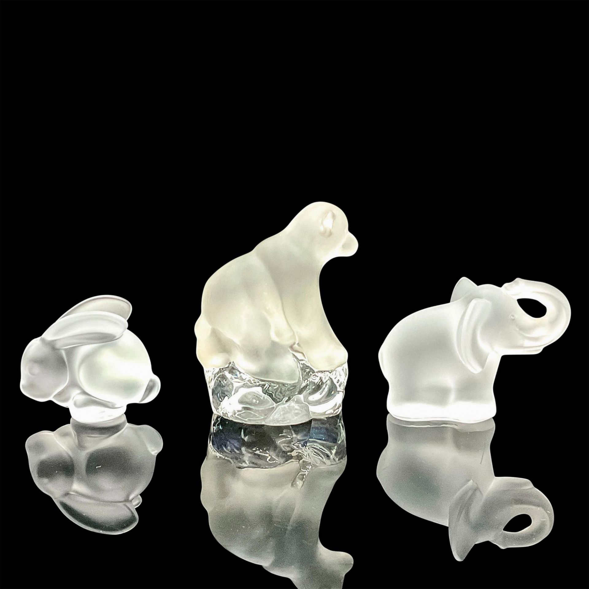 3pc Vintage Glass Animal Figurines - Image 2 of 4