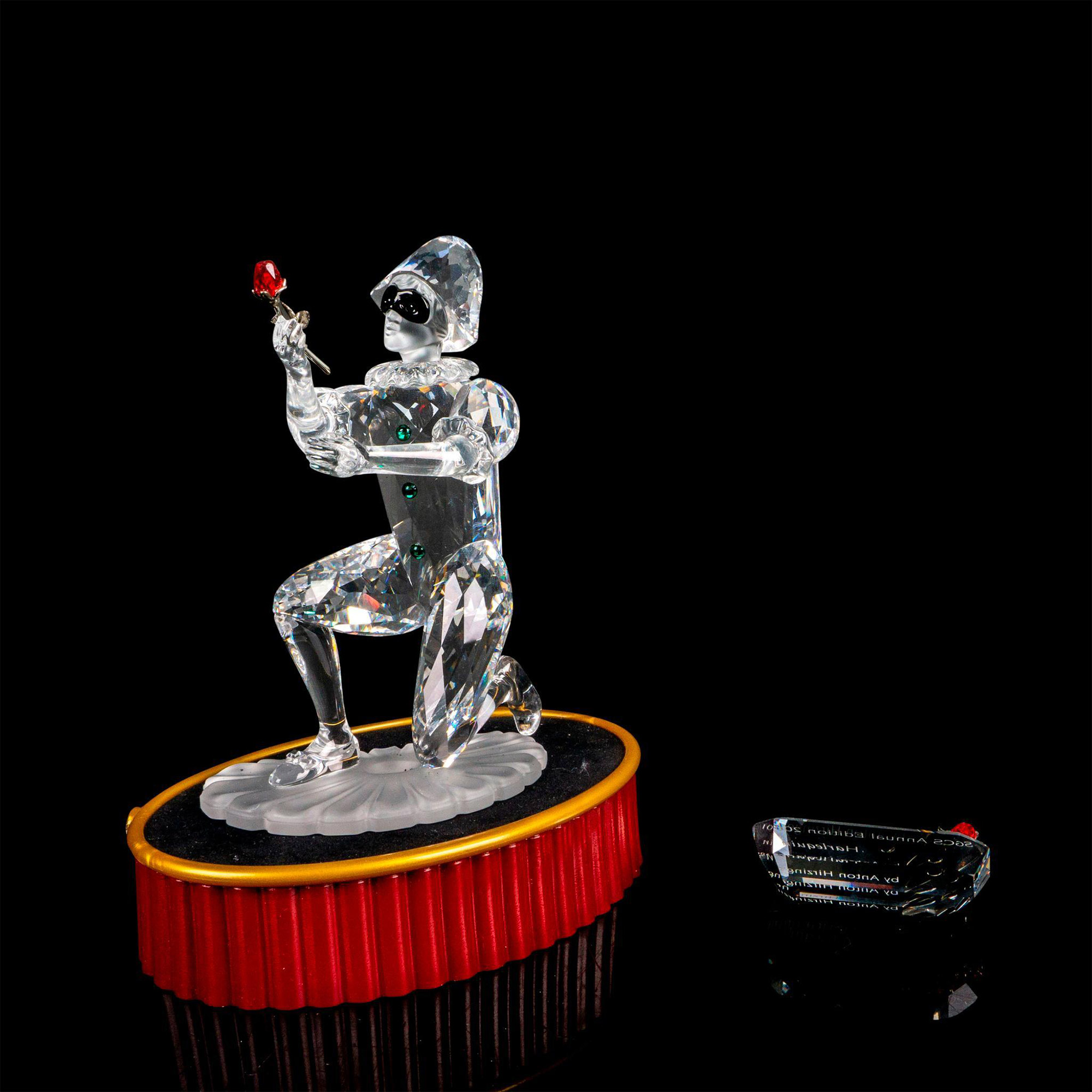 Harlequin Swarovski Crystal Figurine w/ Plaque and Base - Image 2 of 4