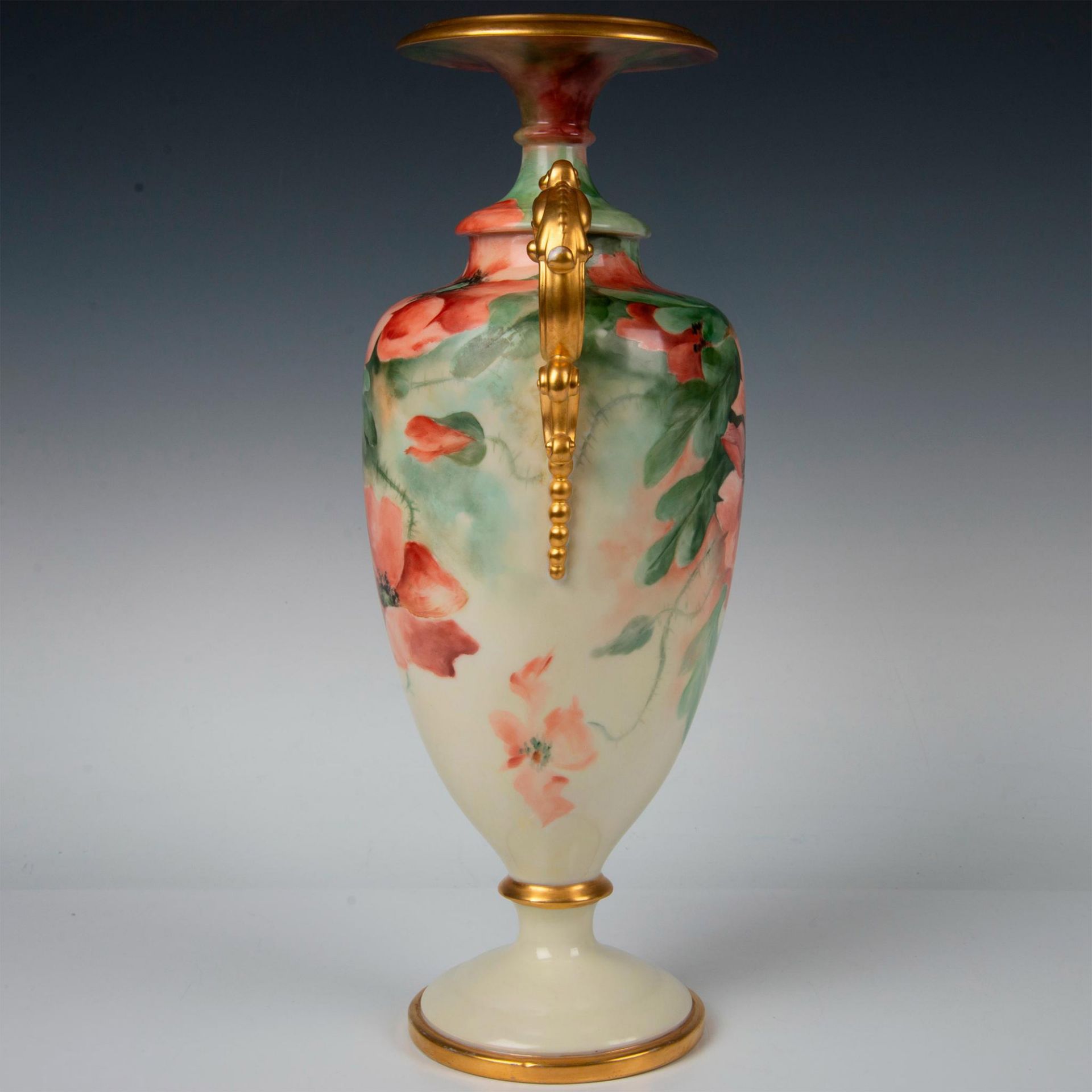 American Belleek Porcelain Hand Painted Poppies Vase - Bild 5 aus 8