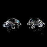 2pc Swarovski Silver Crystal Figurines, Baby Tortoises