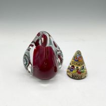 2pc Murano Glass Paperweights