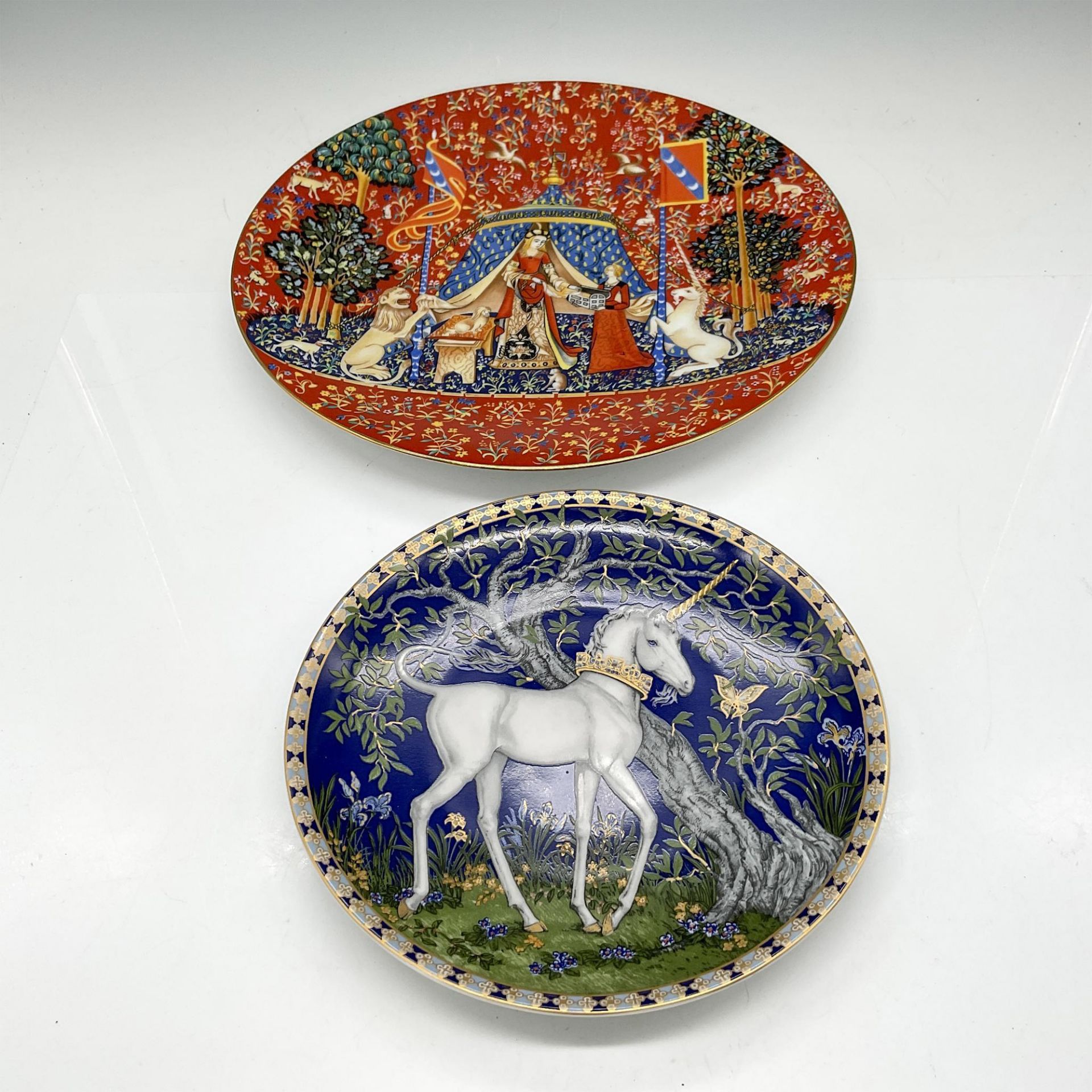 2pc Porcelain Wall Plates, Haviland Limoges + Hallett - Bild 2 aus 3