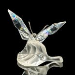 Swarovski Silver Crystal Figurine, Butterfly On A Leaf