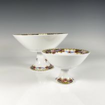 2pc Depose T. Limoges Floral Footed Bowls