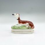 Fitz and Floyd Porcelain Treasure Box, Reclining Whippet