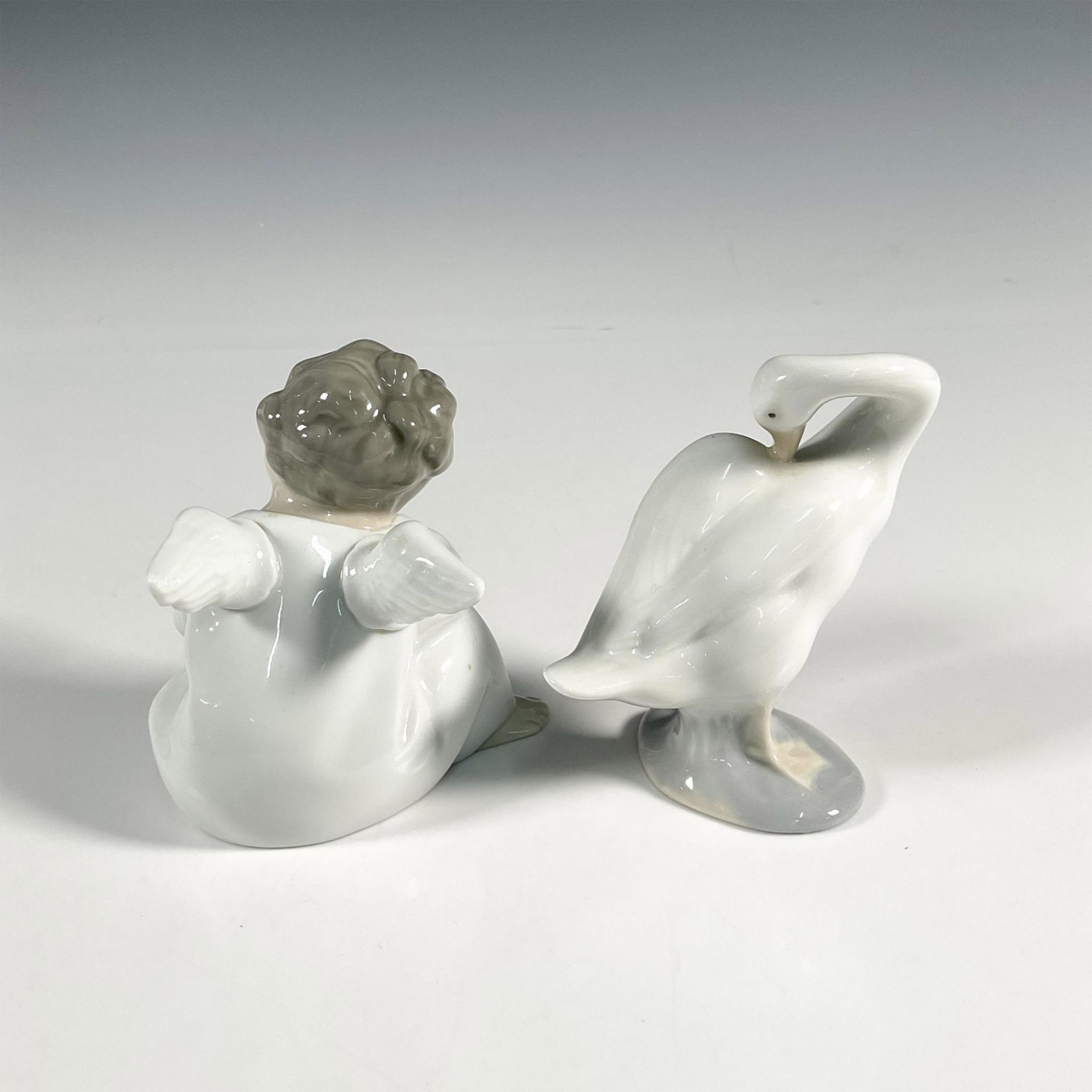 2pc Lladro Figurines, Little Duck & Angel Thinking - Bild 2 aus 3