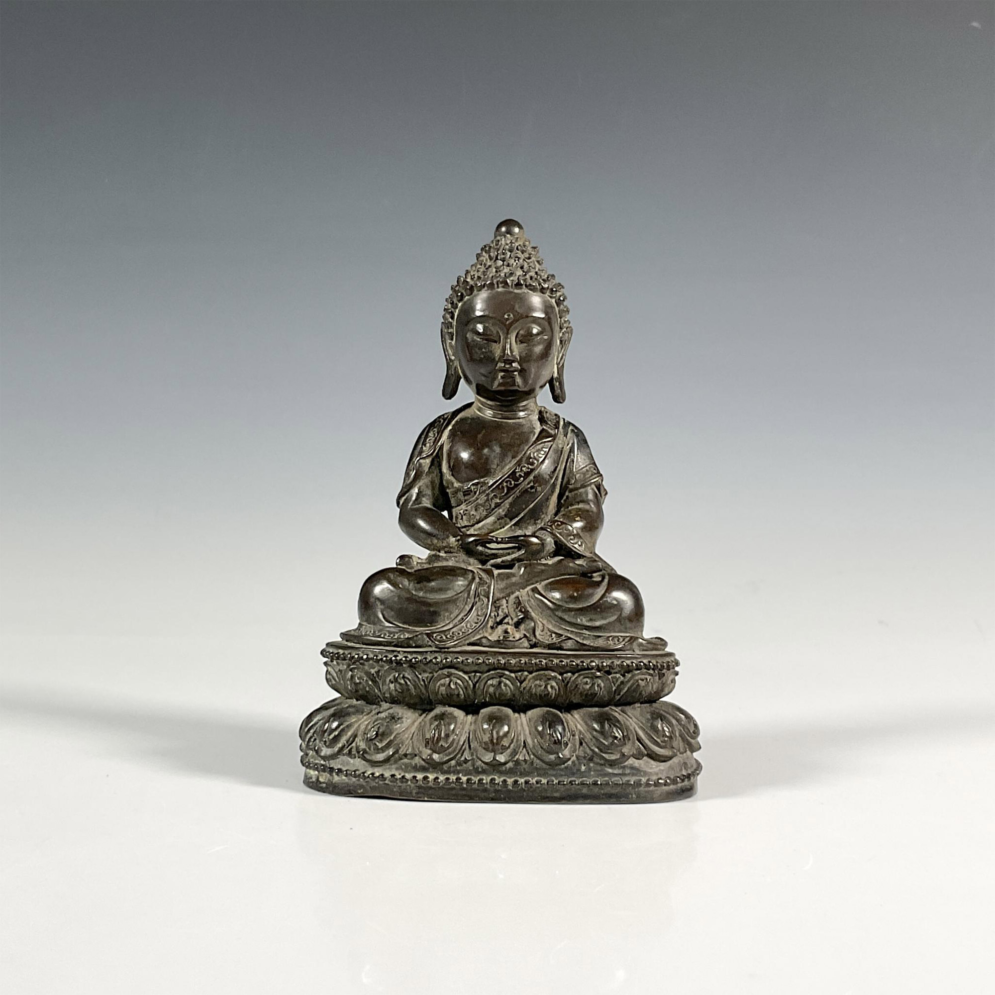 Asian Bronze Buddha Figurine - Image 2 of 4