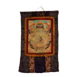 Antique Tibetan Thangka Silk Wall Hanging