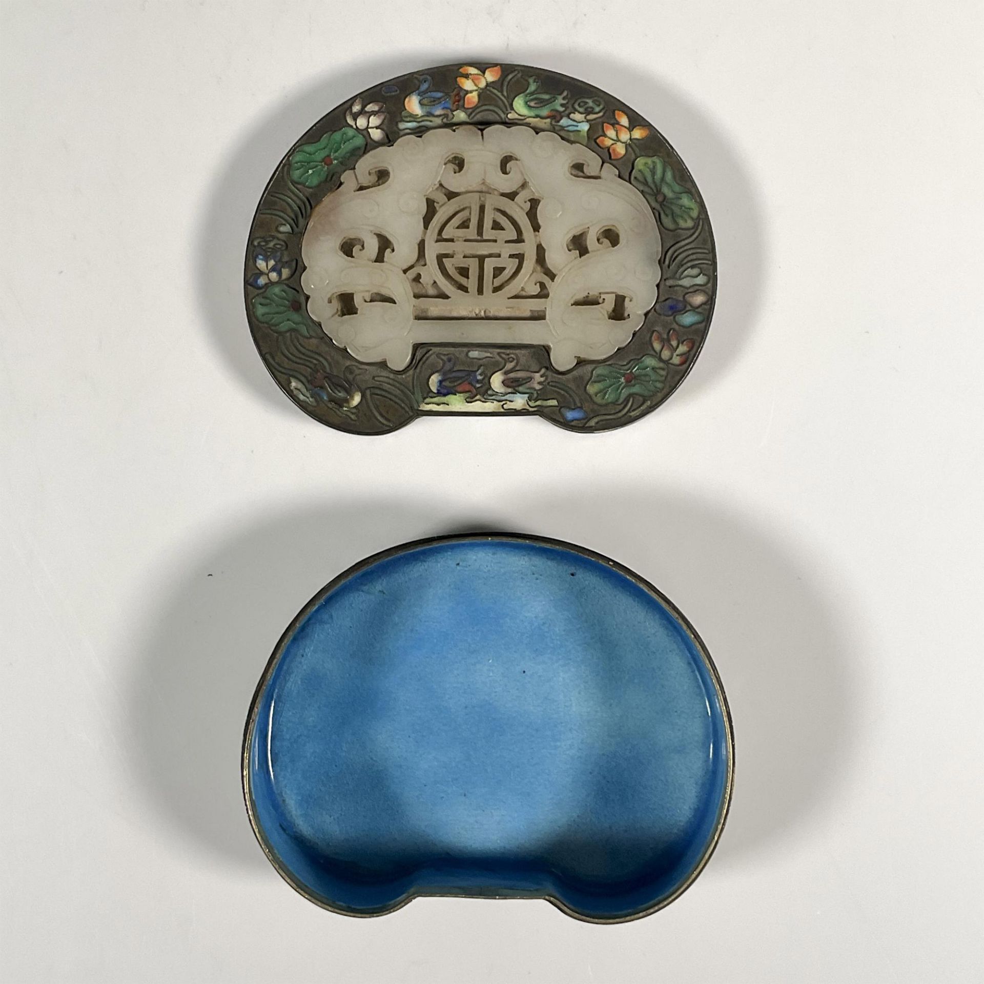 Antique Chinese Cloisonne Jade Box - Bild 3 aus 4