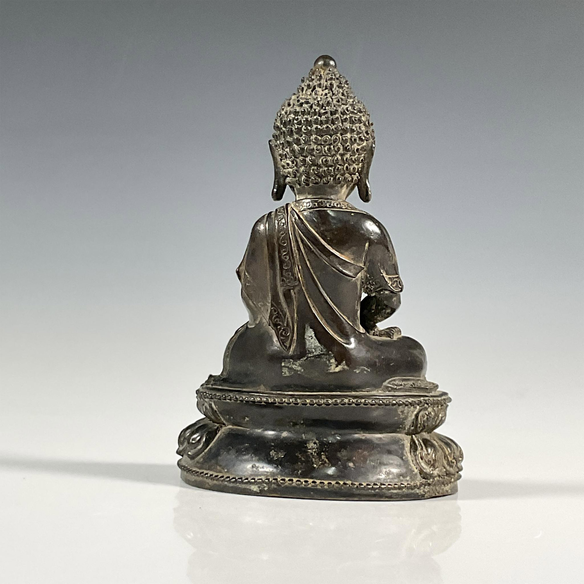 Asian Bronze Buddha Figurine - Image 3 of 4