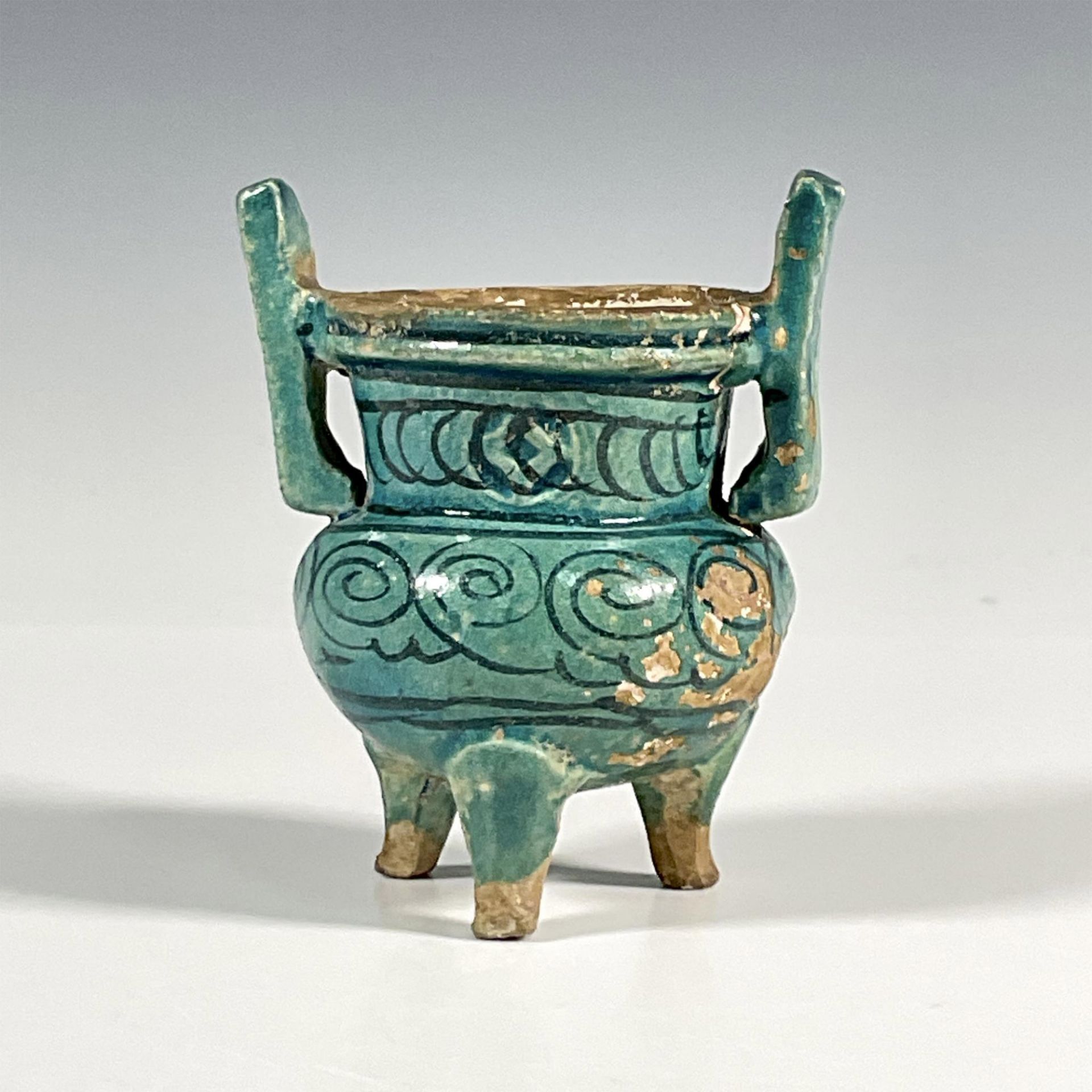 Antique Chinese Ming Dynasty Turquoise Pottery Censer - Image 2 of 3