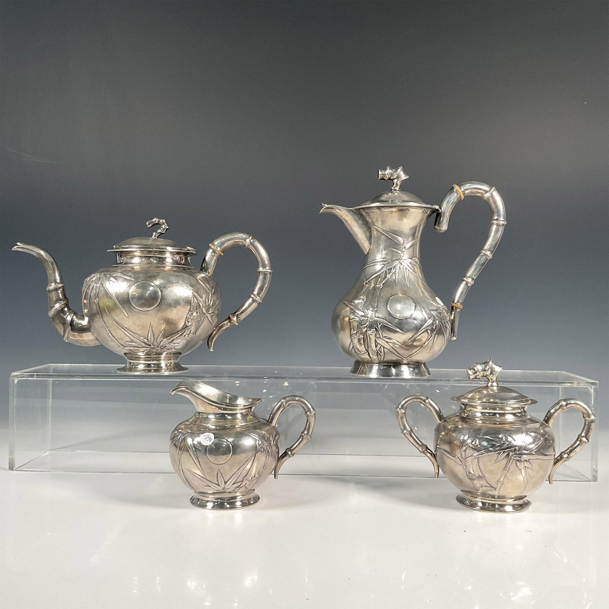 4pc Chinese Export Silver Tea and Coffee Service Set - Image 2 of 8