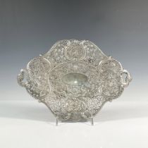 Chinese Shanghai Export Silver Dragon Tray