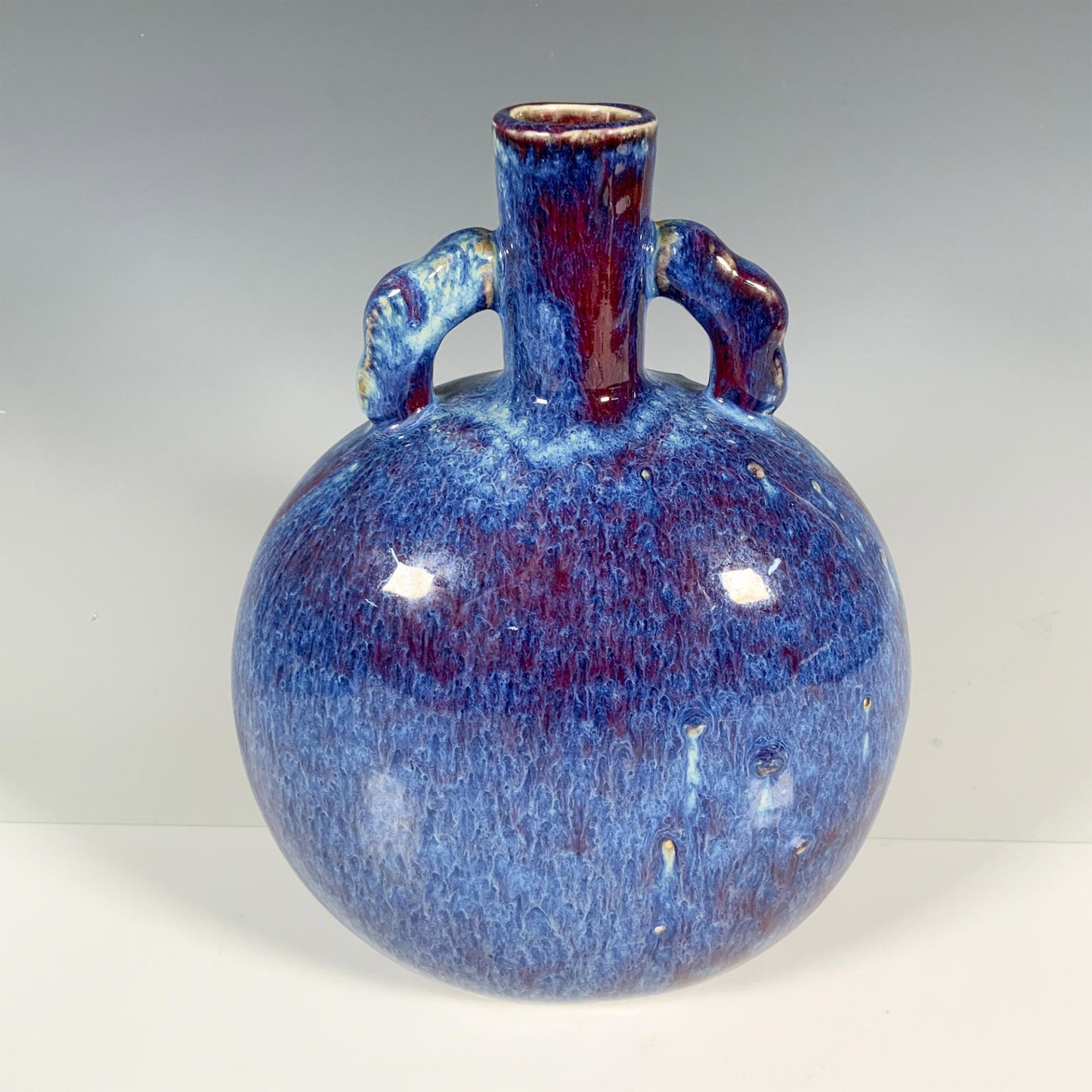 Chinese Flambe Glazed Moon Flask Vase - Bild 2 aus 3
