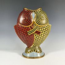 Chinese Cloisonne Bronze Twin Fish Vase