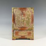 Asian Wood and Brass Jewelry Box