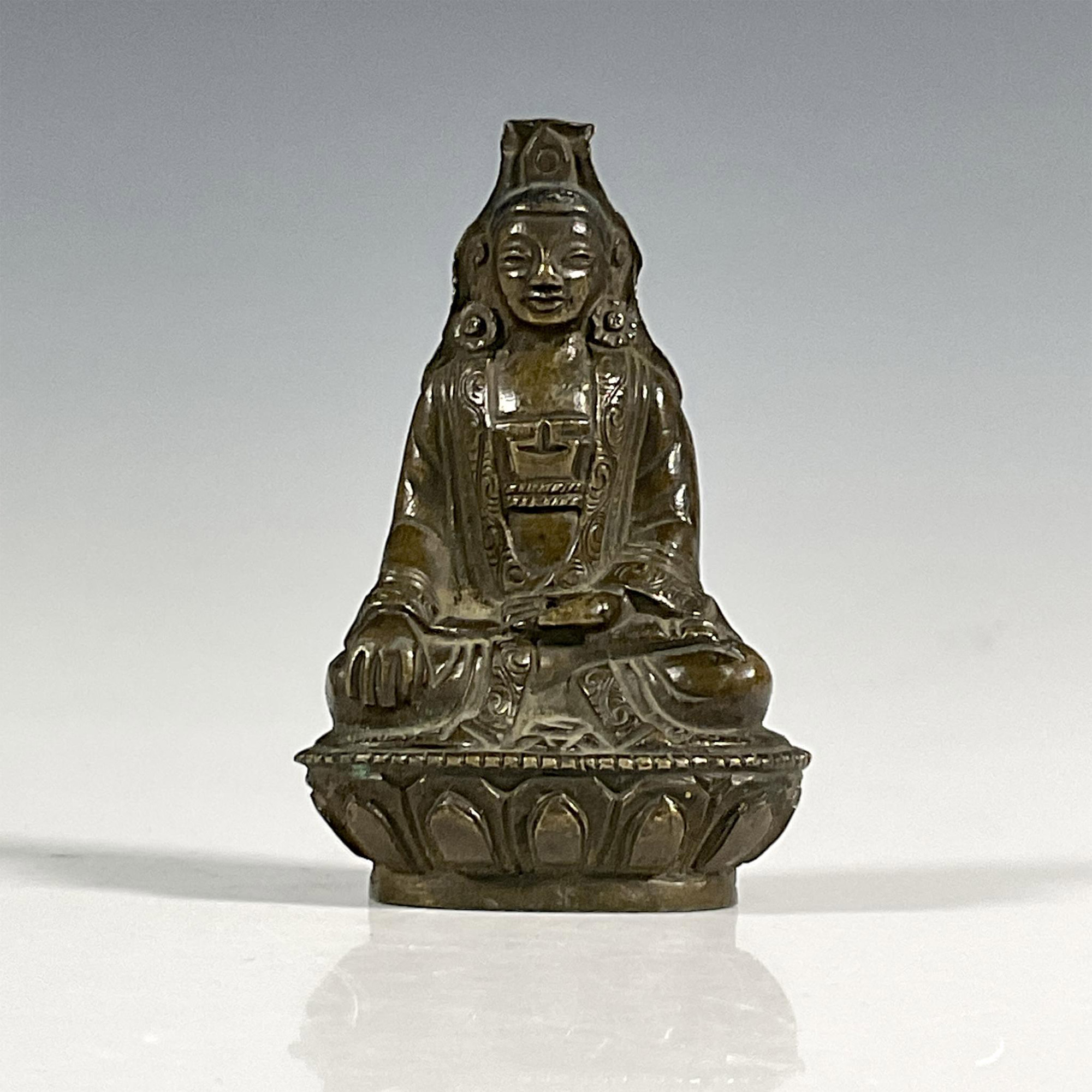 Chinese Bronze Buddha Figurine - Image 2 of 3