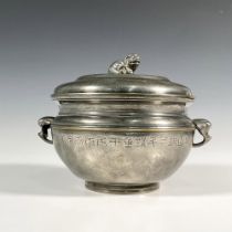 Antique Chinese Pewter Cooking Pot